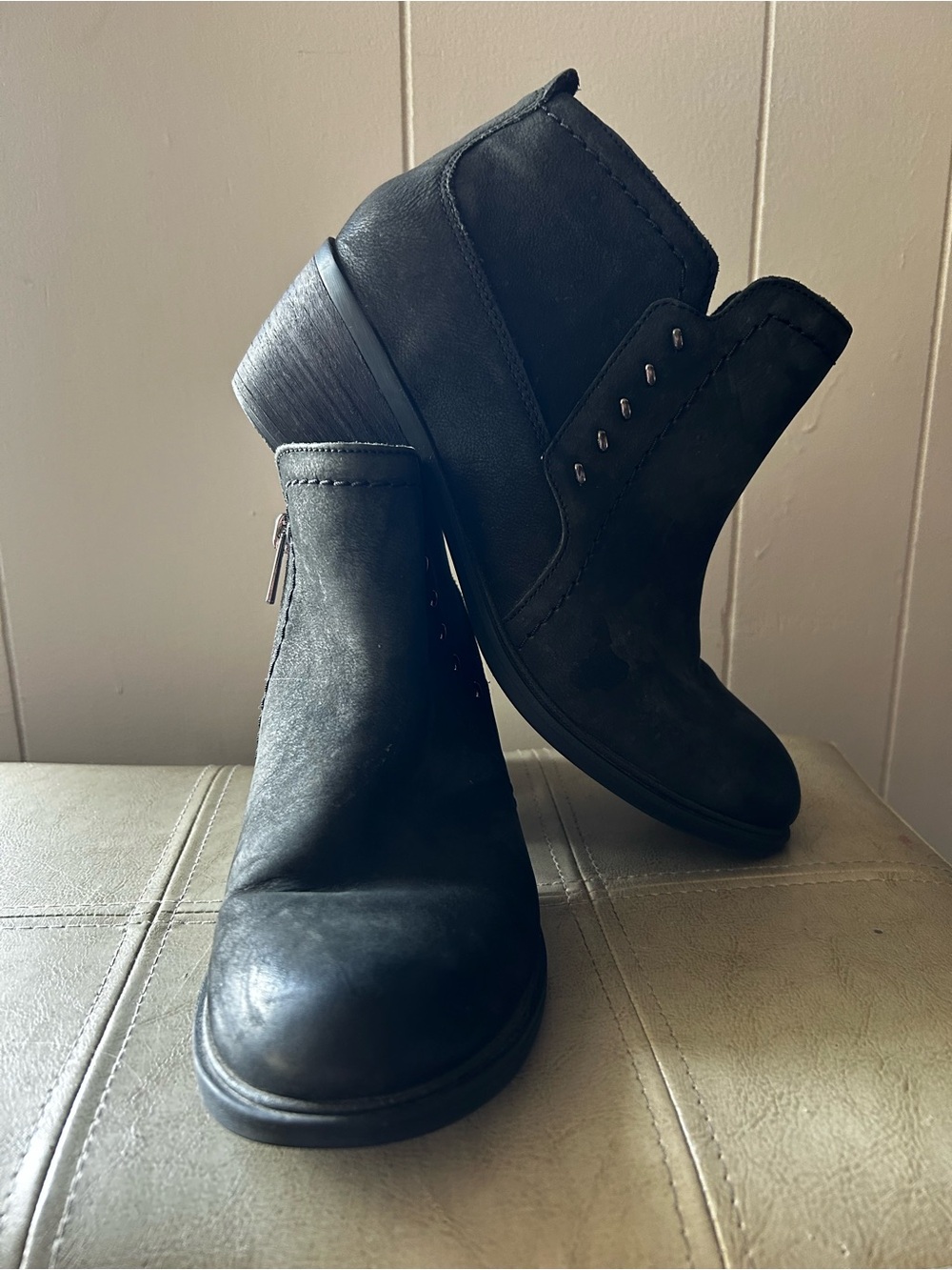 Clarks Black Leather Chelsea Ankle Boots with Low Block Heel